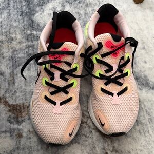 Nike Pink Mesh Sneakers with Neon Green Accents